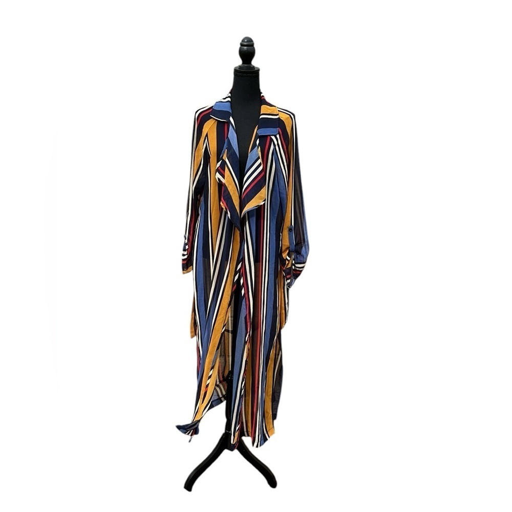 Multi colored women’s long rayon shirt cover size Large